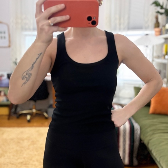 NWOT Zara Ribbed Basic Black Sleeveless Ribbed Basic Tank Top - Sz Small - Picture 1 of 6